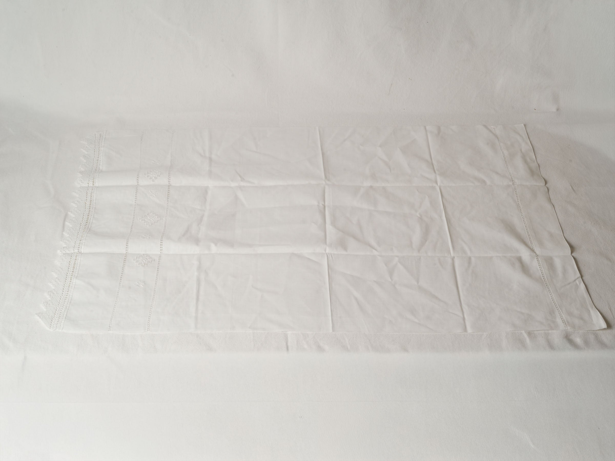 French Cotton Curtain with Hemstitching for Small Window 41¾" x 27¼"