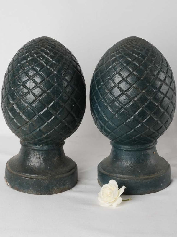 Antique French cast iron finials