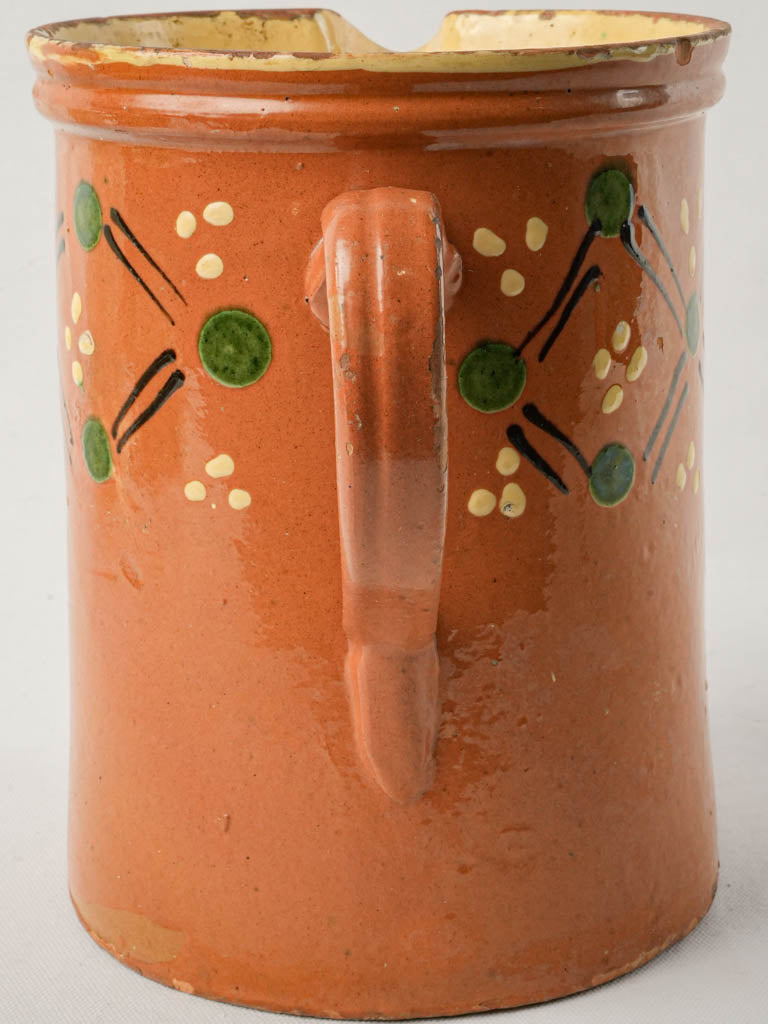 Artistic green spot pottery container