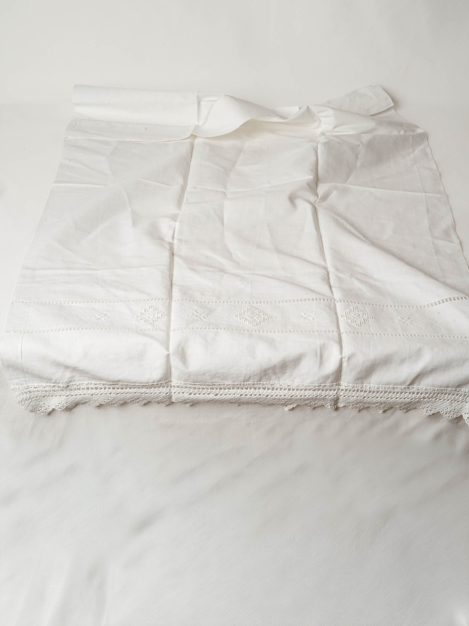 French Cotton Curtain with Hemstitching for Small Window 41¾" x 27¼"