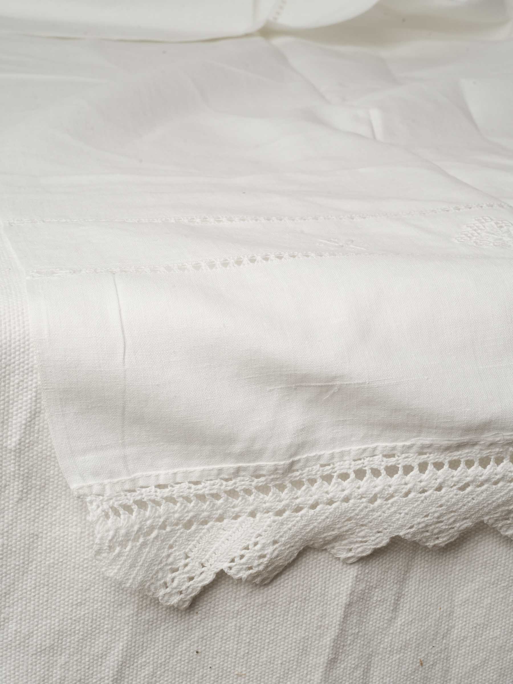 French Cotton Curtain with Hemstitching for Small Window 41¾" x 27¼"