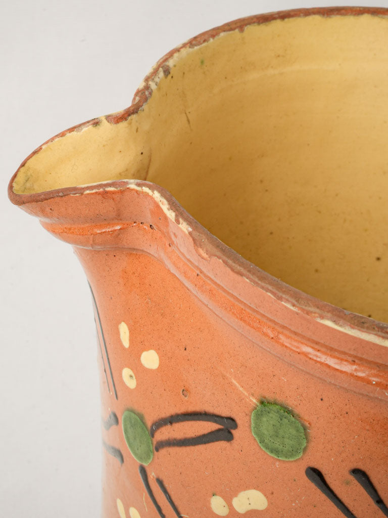 Authentic large antique terracotta pitcher
