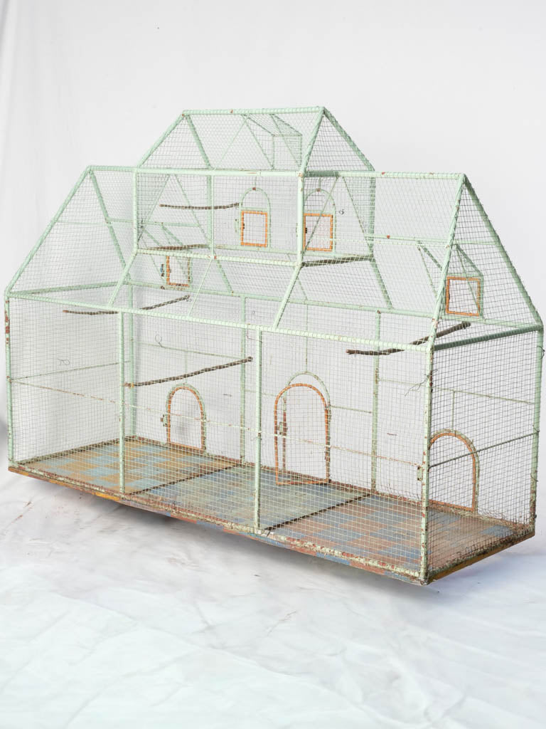 Rustic painted metal aviary