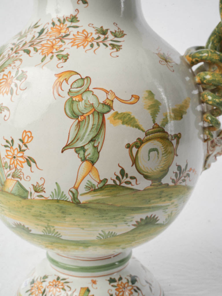 Mid-20th-Century Renaissance-Style Apothecary Jar w/ Serpent Handles - 18"