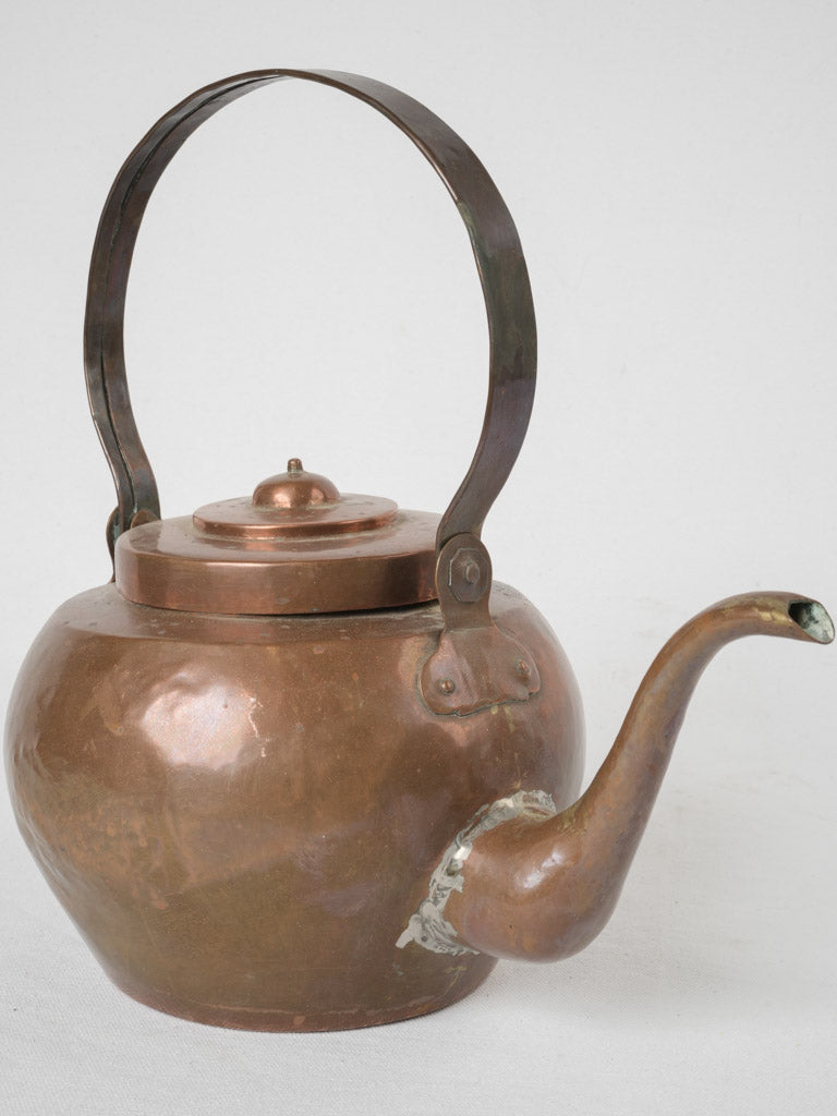 Rustic 19th-century French copper kettle