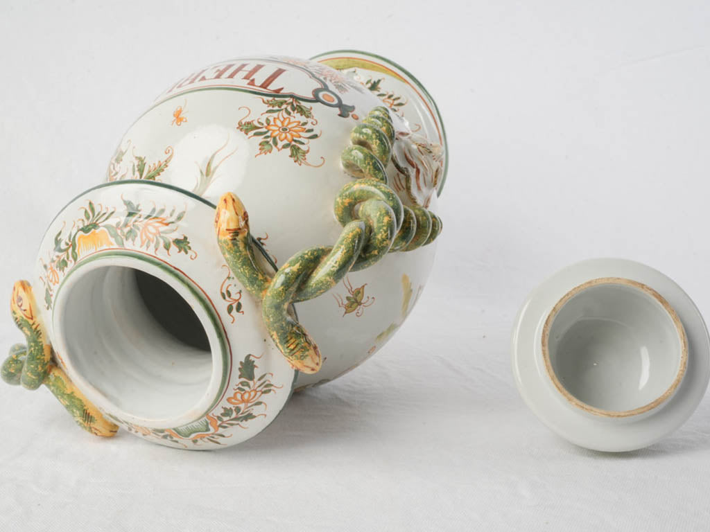 Mid-20th-Century Renaissance-Style Apothecary Jar w/ Serpent Handles - 18"