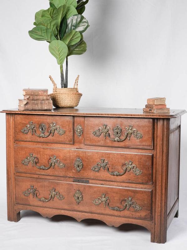 Antique carved walnut commode chest