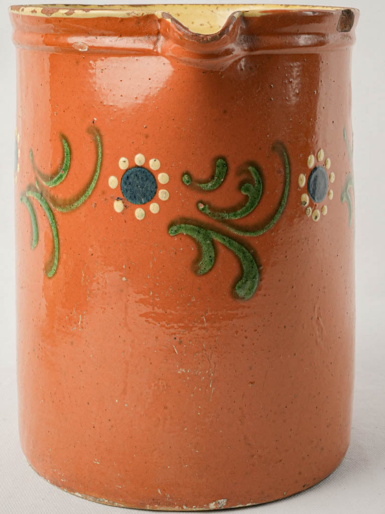 Traditional French blue flower pitcher