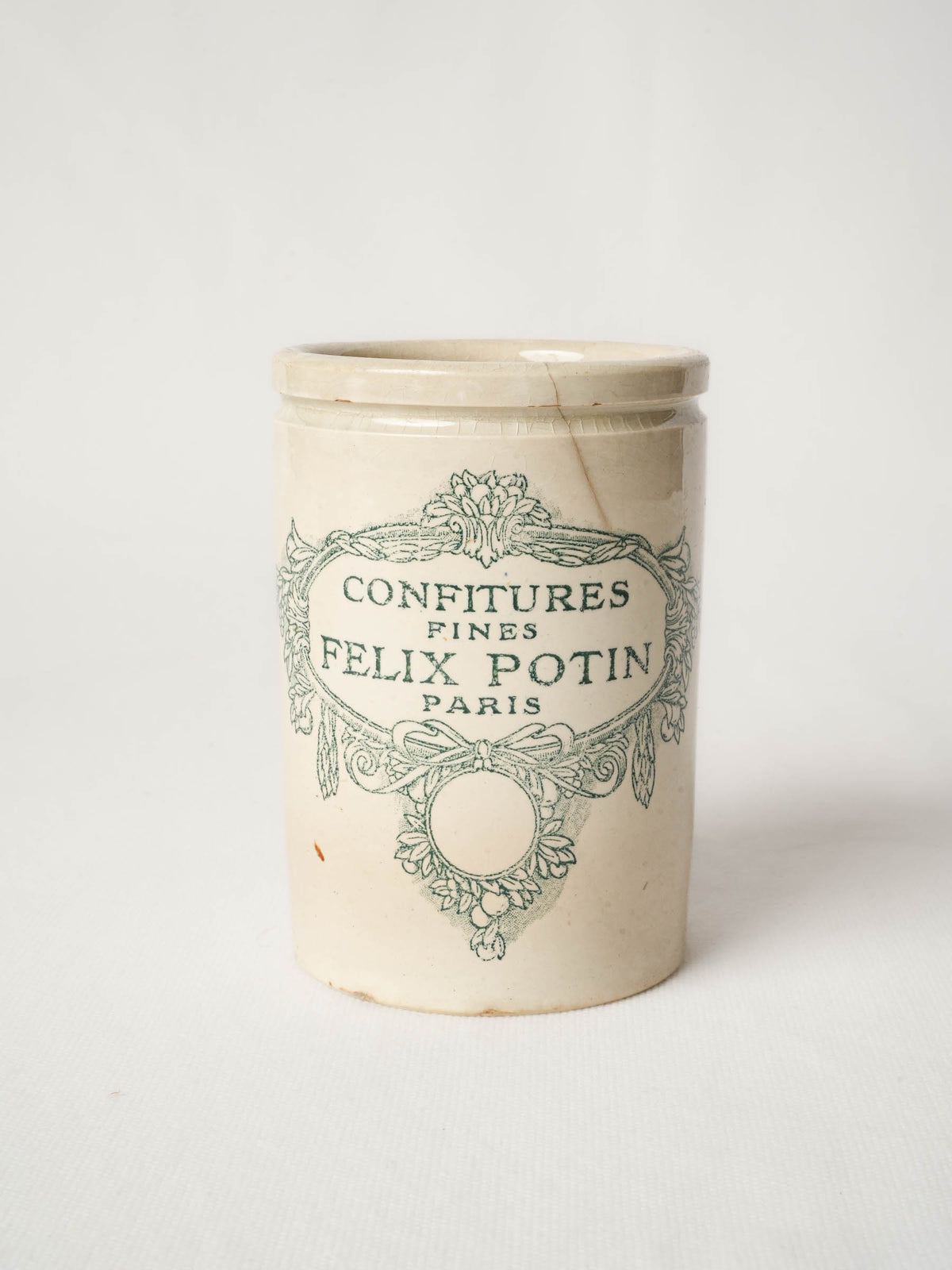 Antique French Faience Jam Pot - Felix Potin