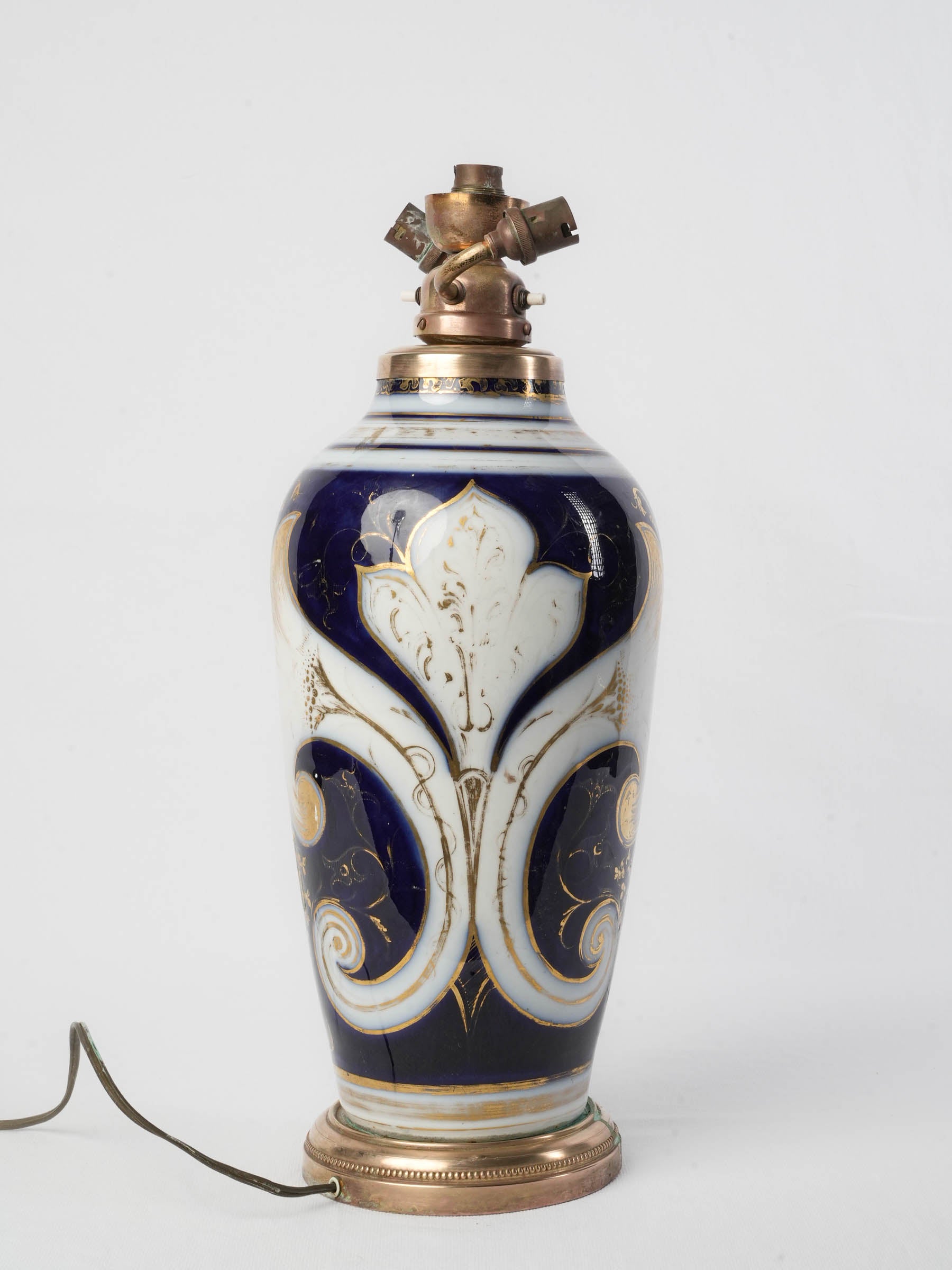 Classic vintage cobalt blue lamp