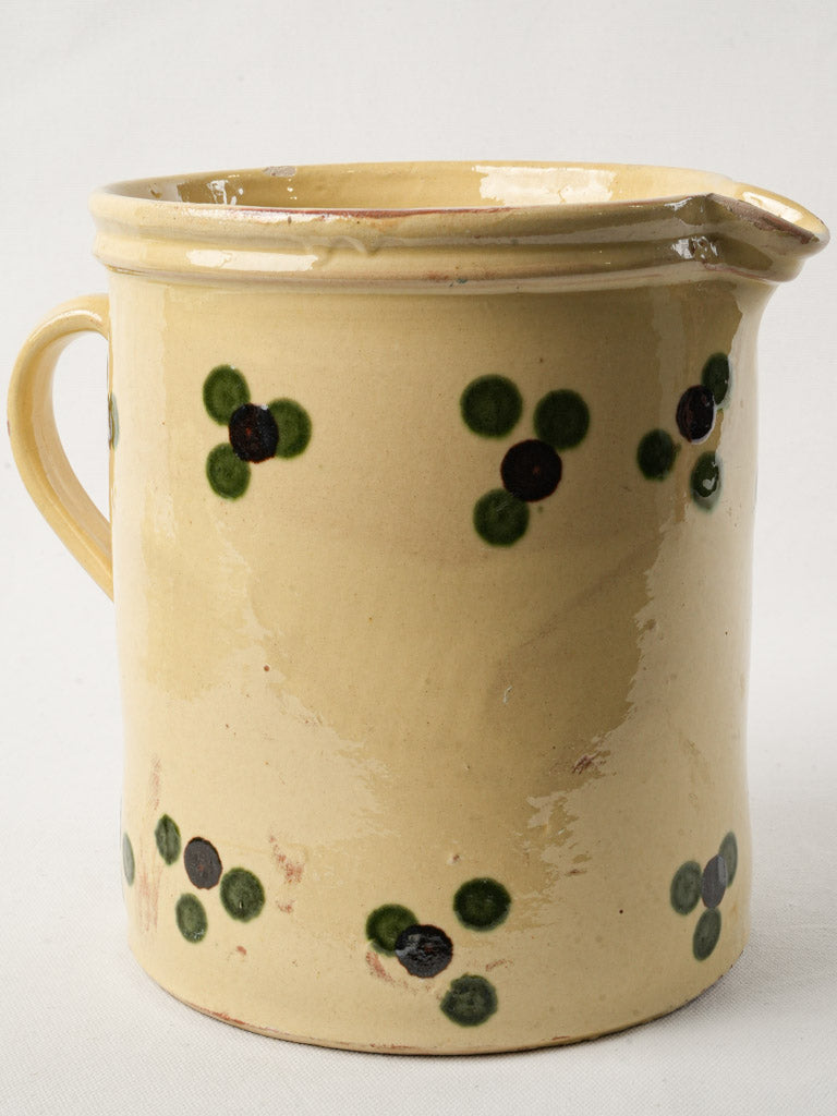 Rustic French Yellow Spotted Jug