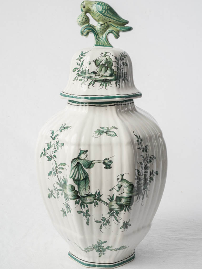 Hand-painted lobed apothecary jar
