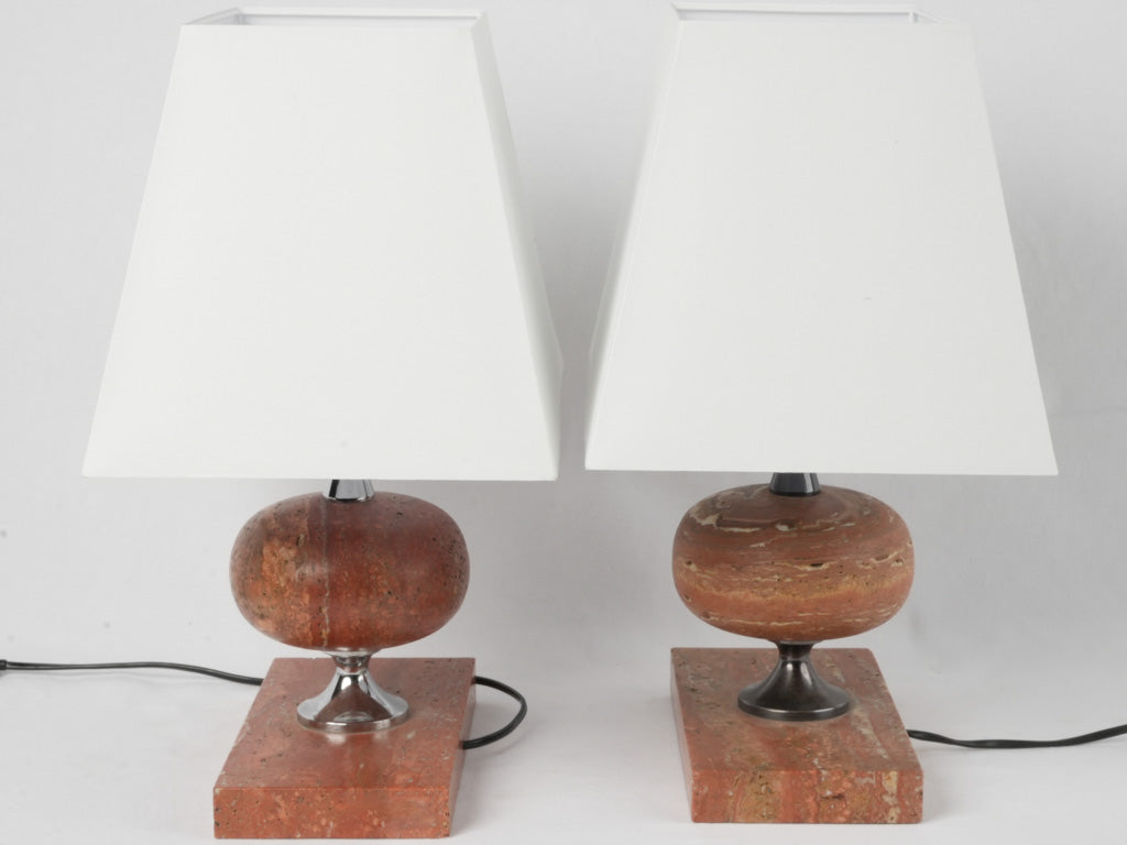 Sophisticated 1970s Philippe Barbier lamps