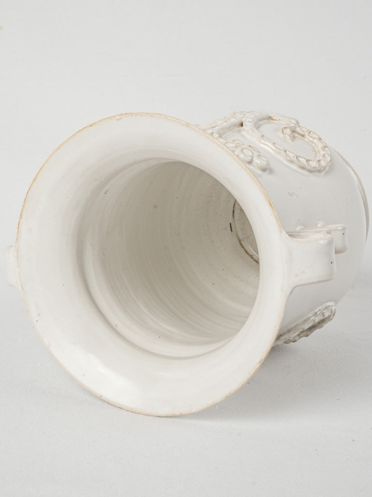Ornate white glaze ceramic lamp