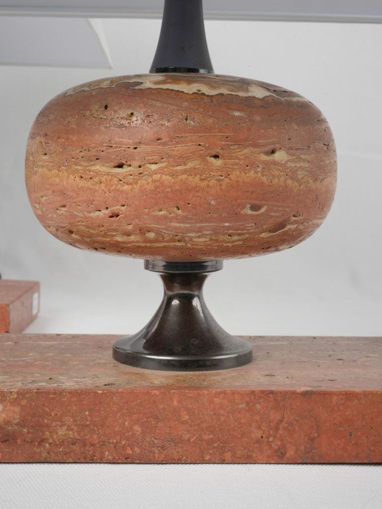 Timeless 1970s travertine table lamps