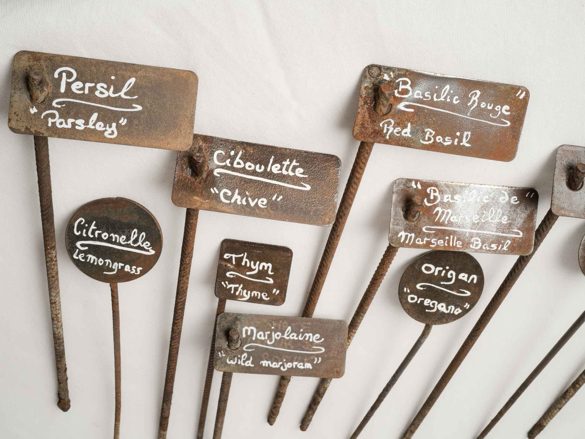 Collection of 11 handmade garden label spikes