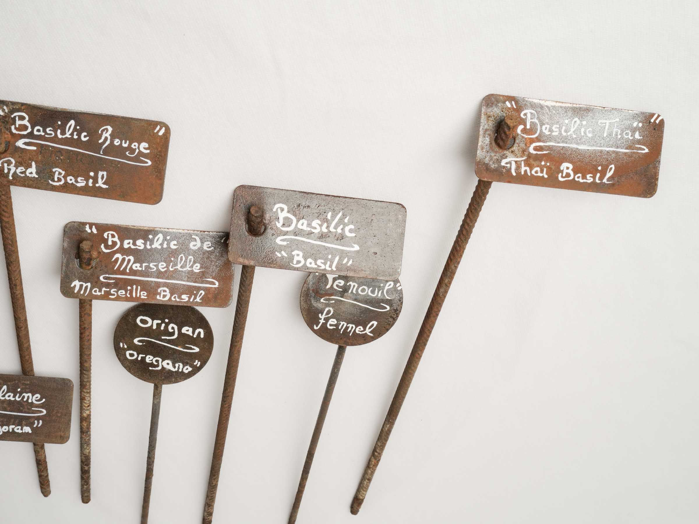 Collection of 11 handmade garden label spikes