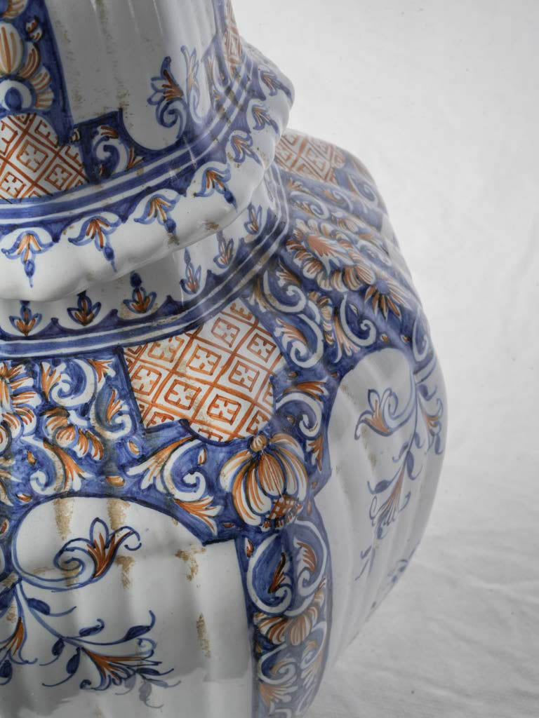 Exotic European faience ginger jar