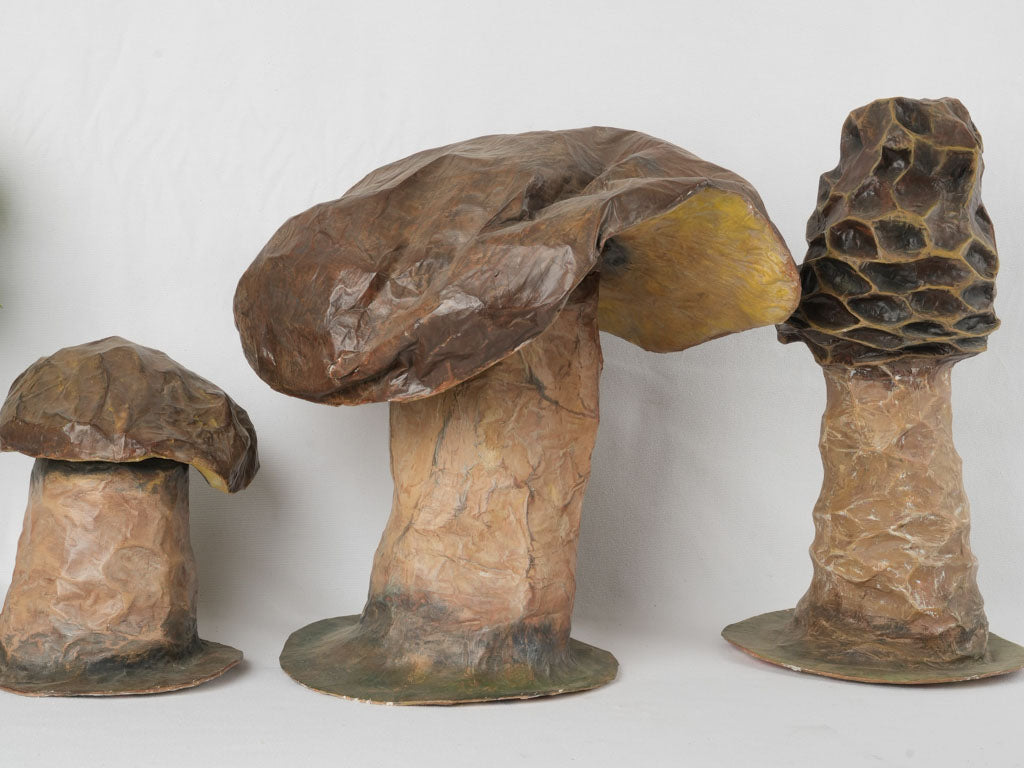 Textured, vintage mushroom papier mâché art