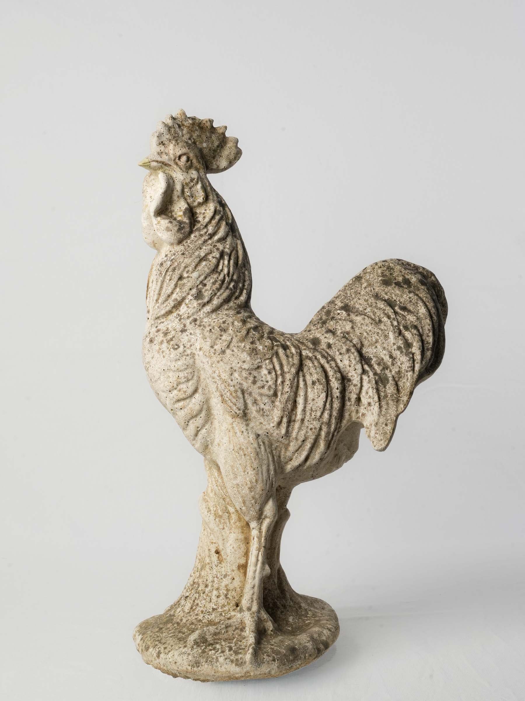 Vintage French cement rooster statue
