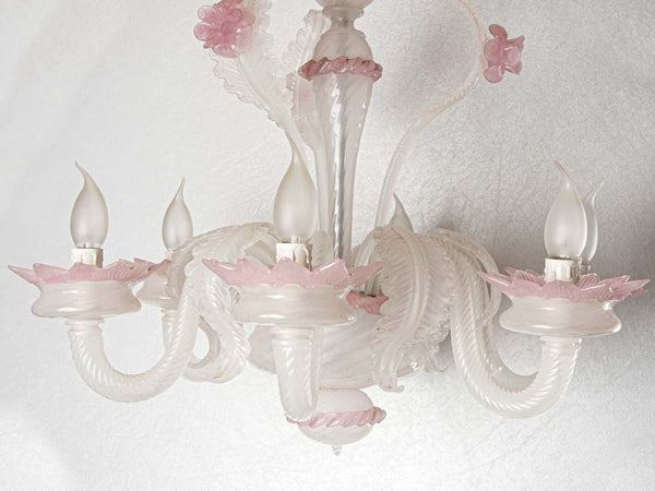 1950s Venetian Blown Glass Floral Chandelier