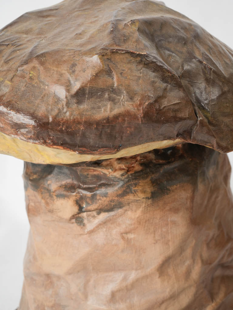 Delightful, retro papier mâché mushroom art