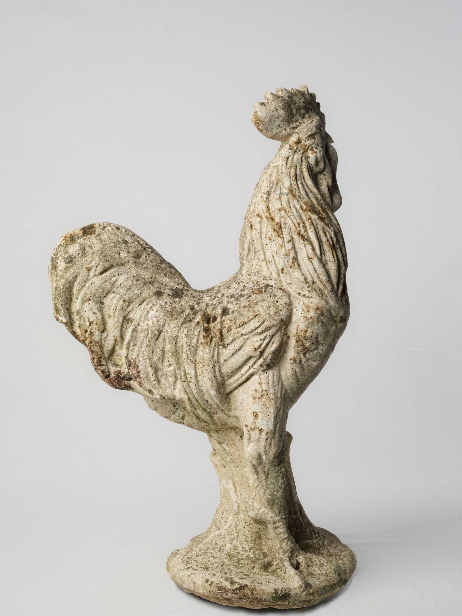 French country-style cement rooster figure