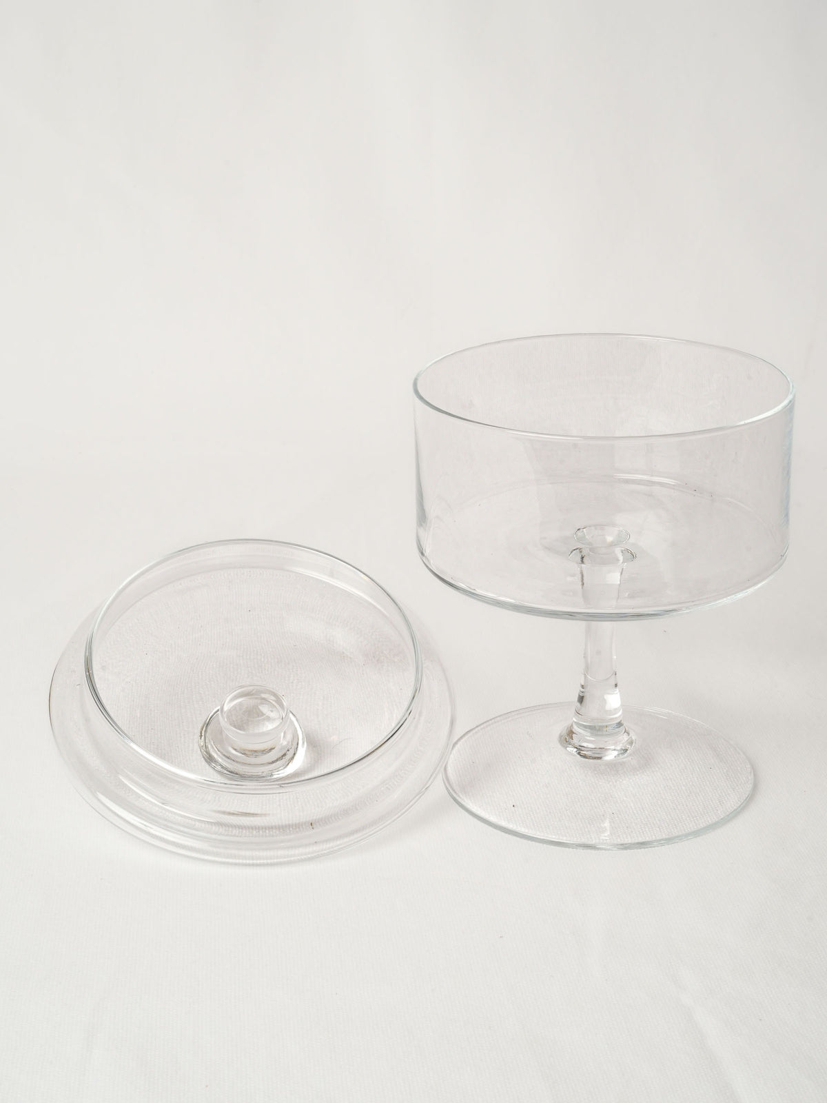 Footed Blown Glass Candy Jar w/ Lid 10¼"