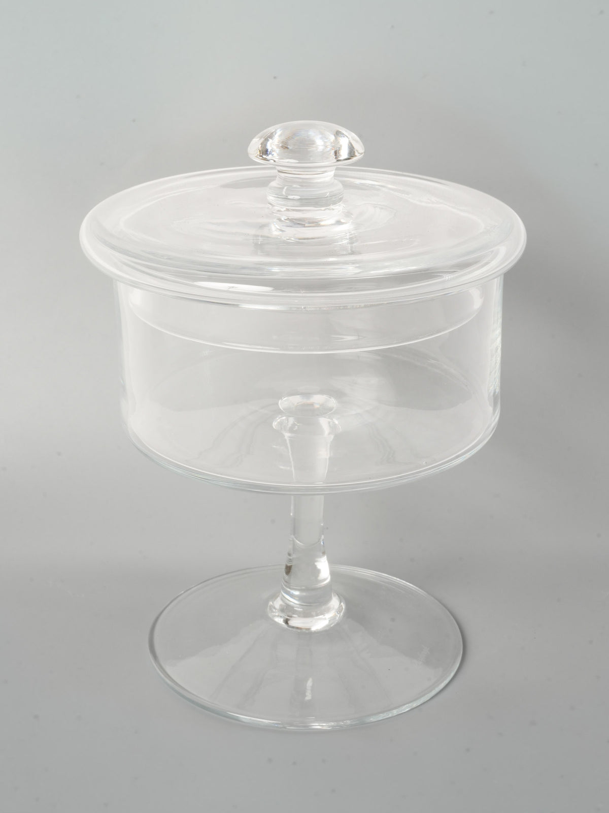 Footed Blown Glass Candy Jar w/ Lid 10¼"