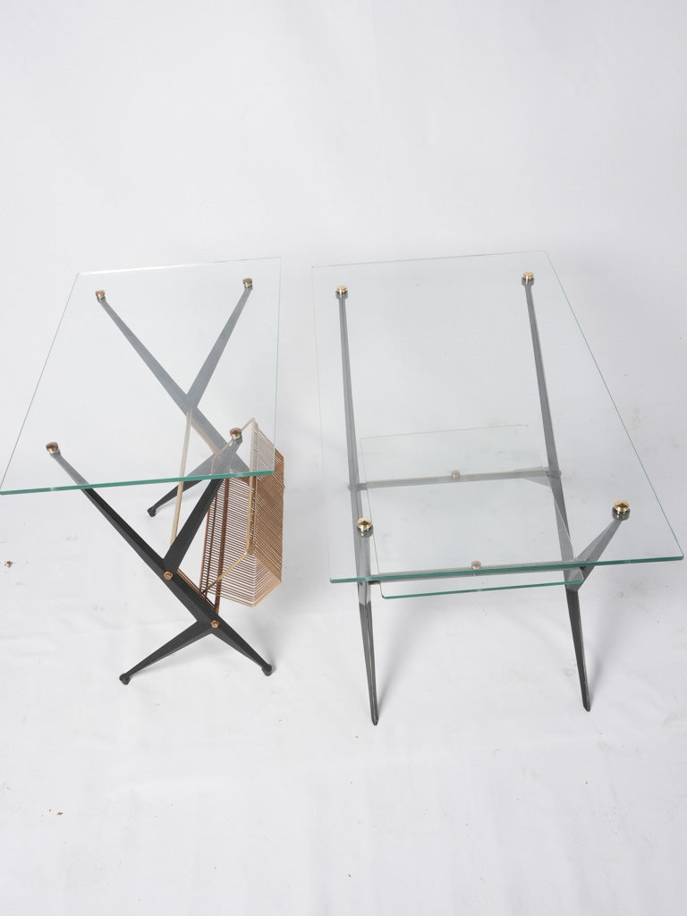 Black-legged brass hardware tables
