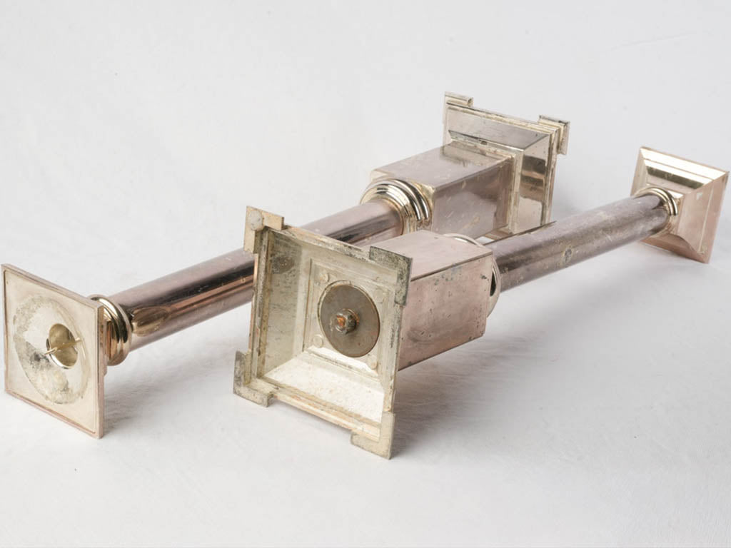 Sculptural minimalist candlesticks duo