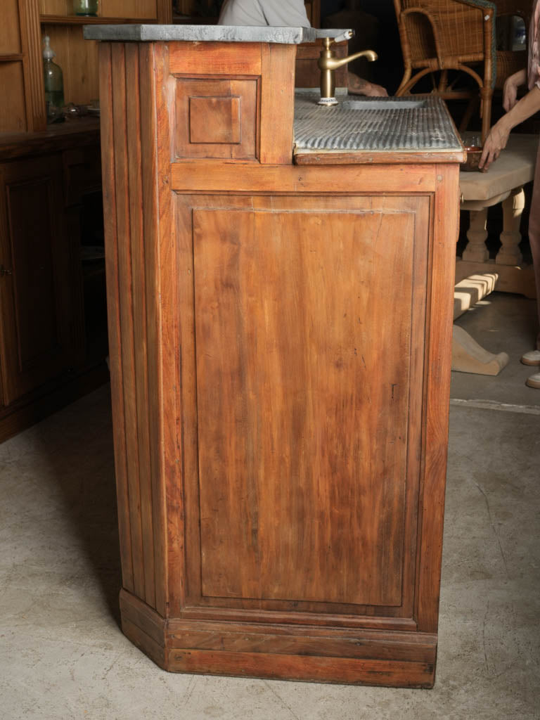 Rustic paneled timber home bar