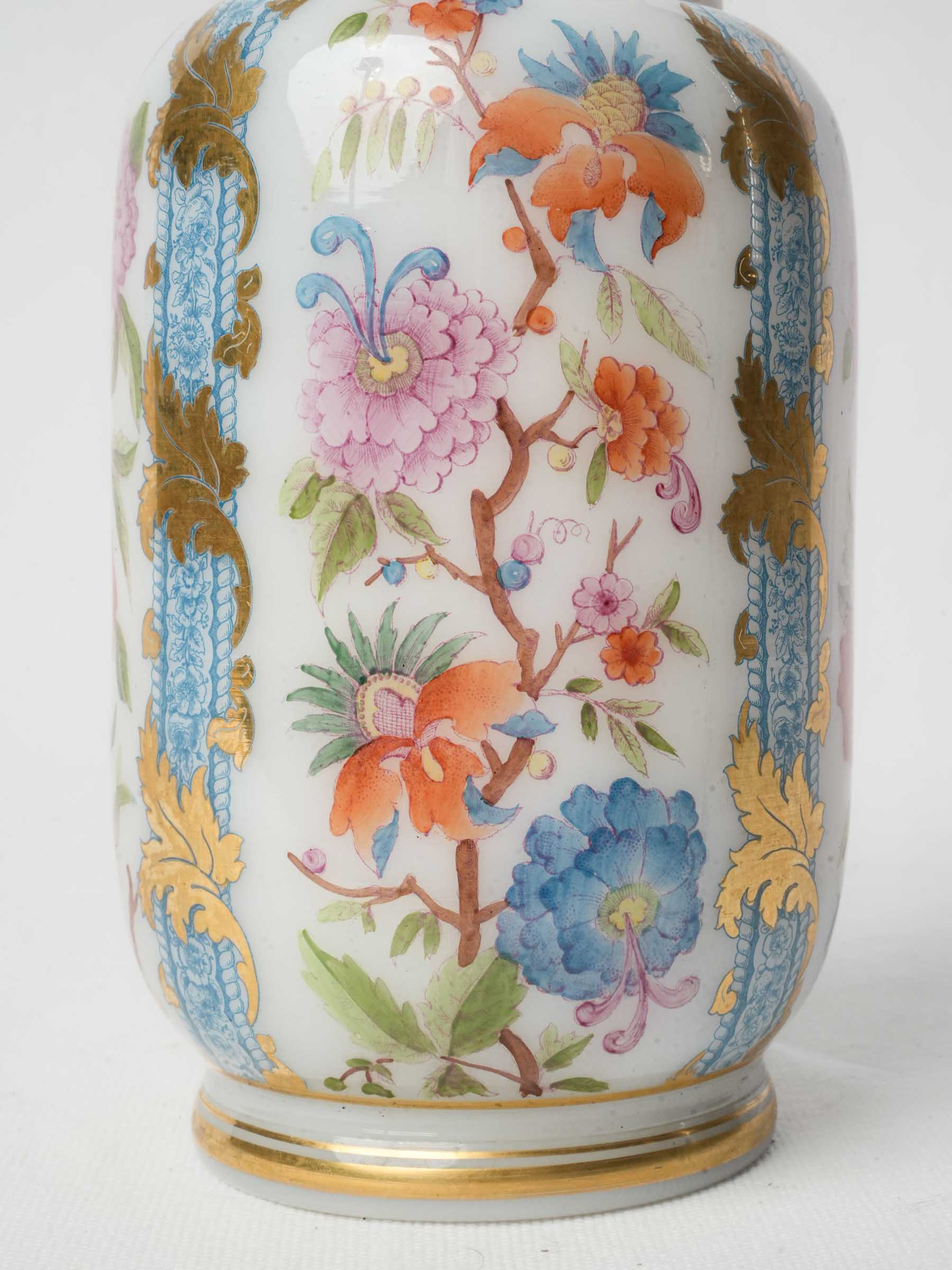 Gilt detailed opaline vase