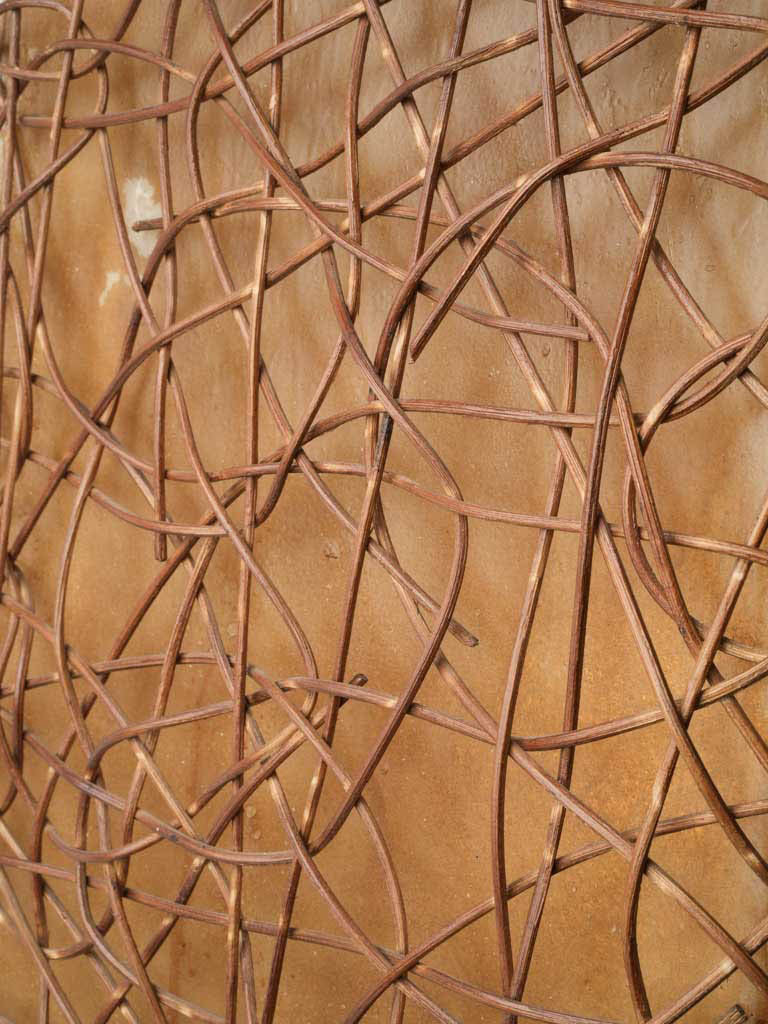 Textured resin rattan floor lamp