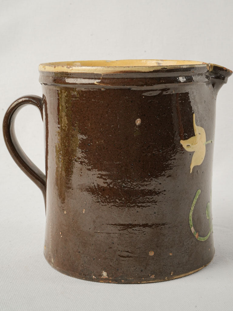 Glossy chocolate brown pitcher