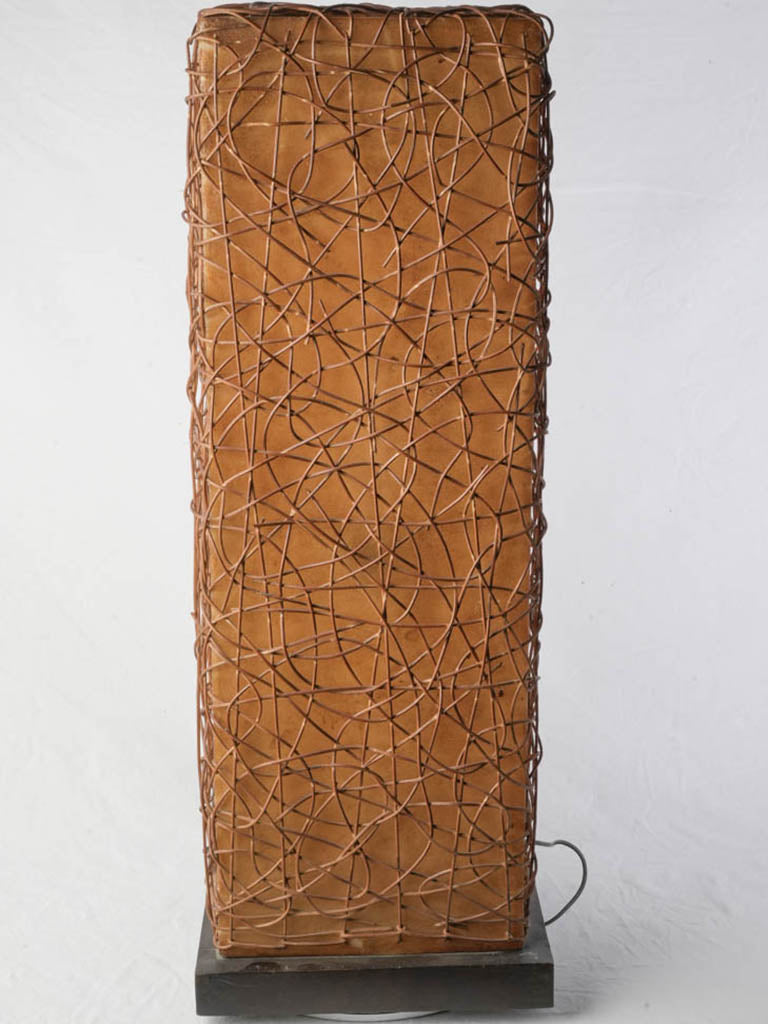 Honey-toned fiberglass column lamp