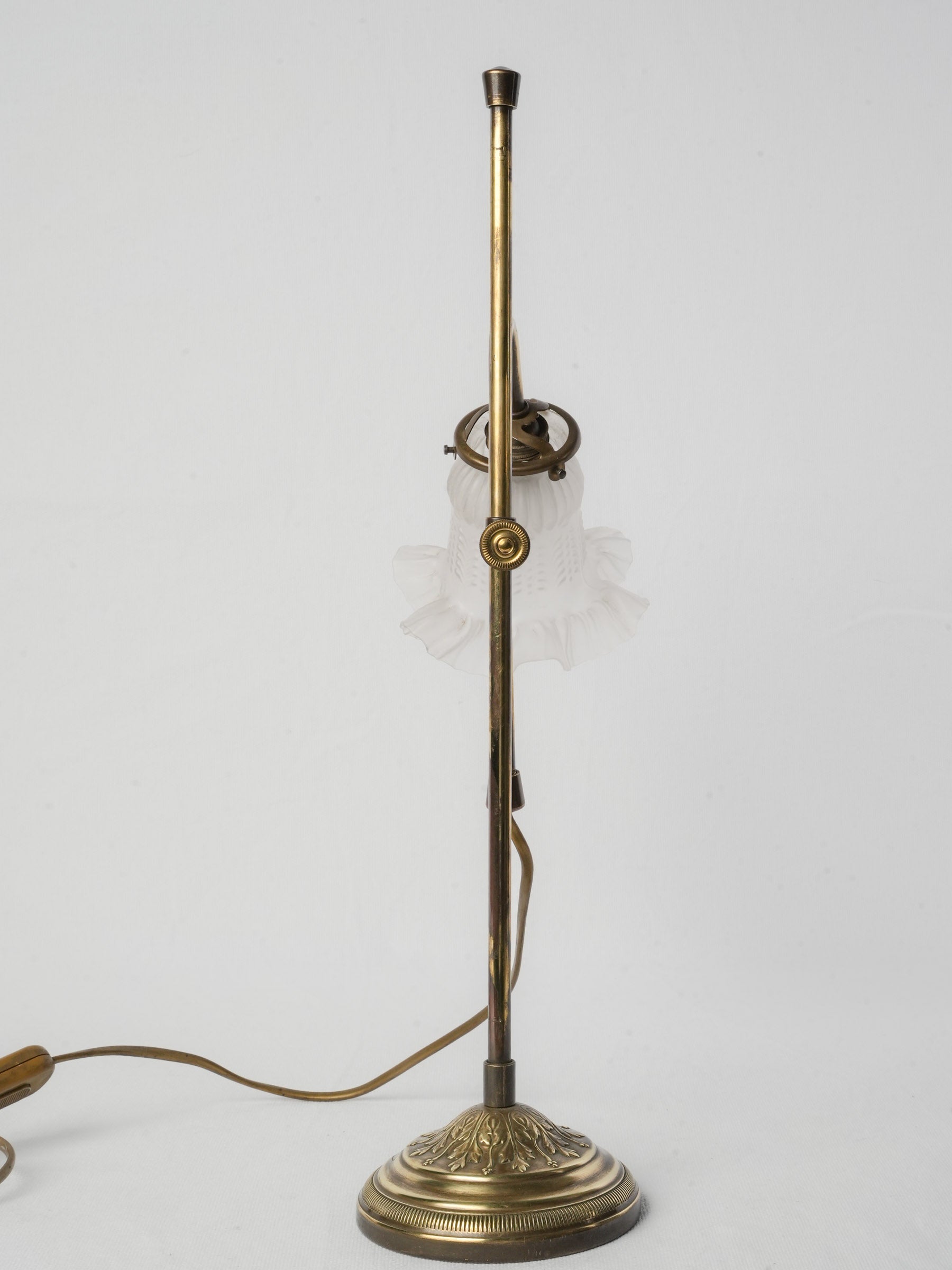 Charming patina brass table lamp