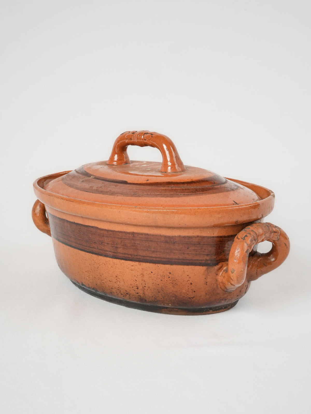 Antique French Terracotta Lidded Terrine