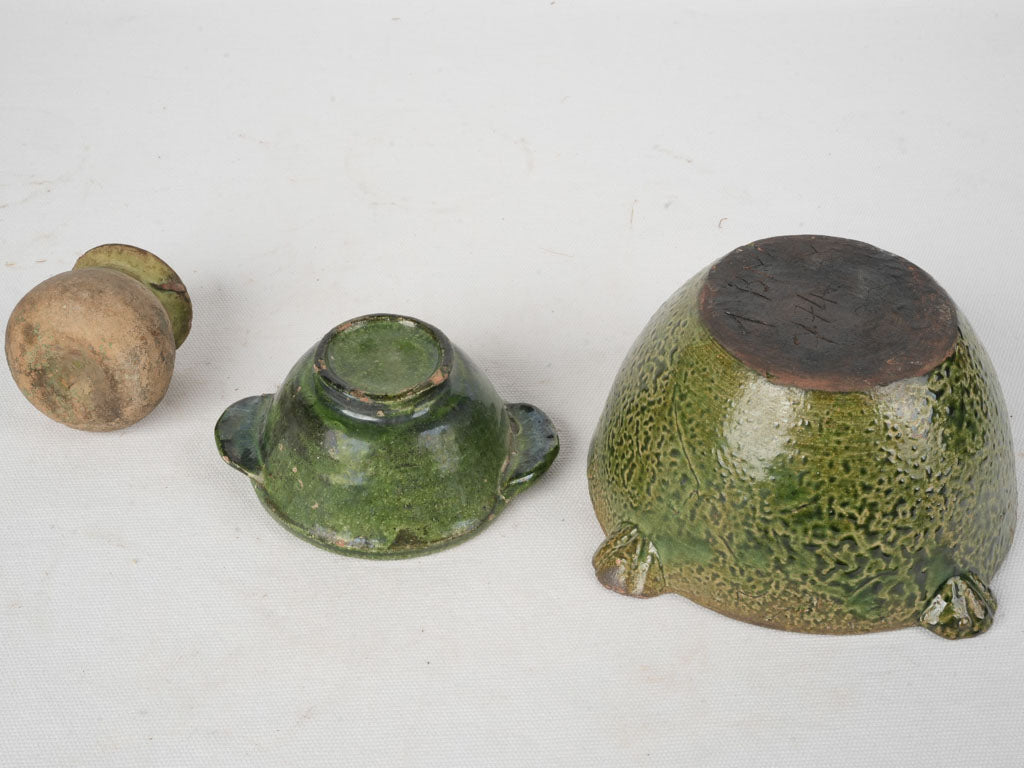 Ancestral green-glazed ceramic items