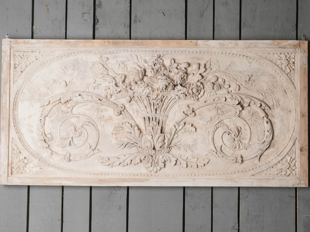 Aged stucco fruit molding wallpiece