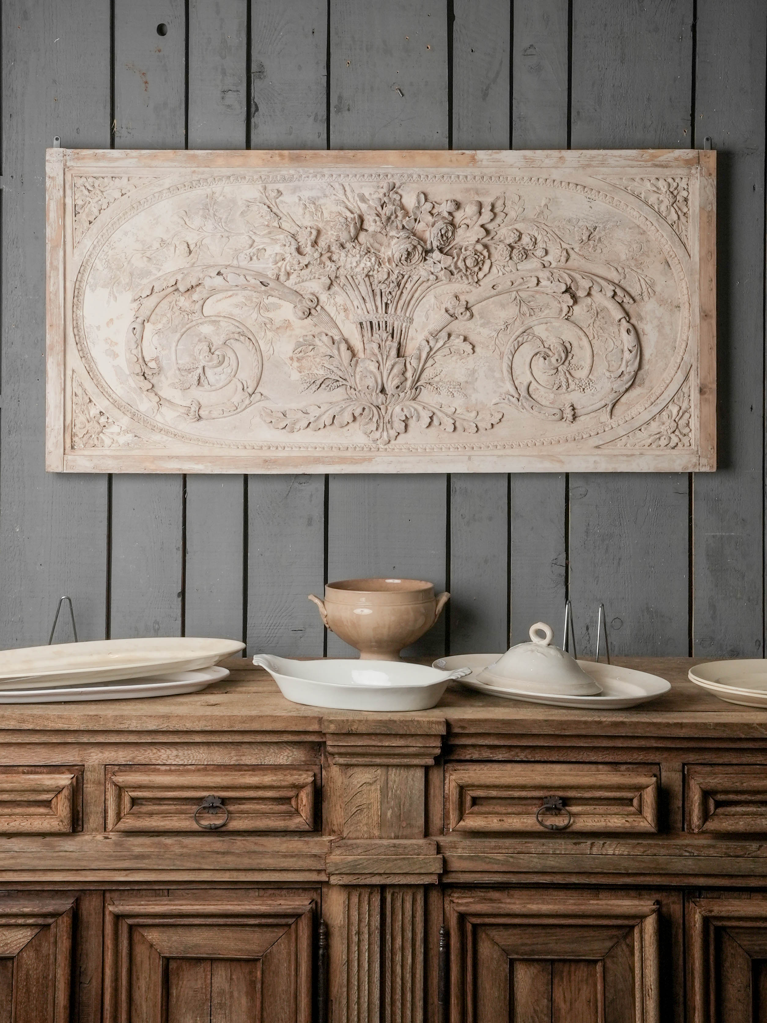Vintage Louis XVI wooden panel