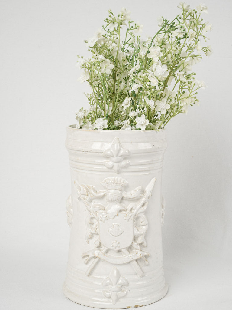 Elegant white glazed ceramic vase