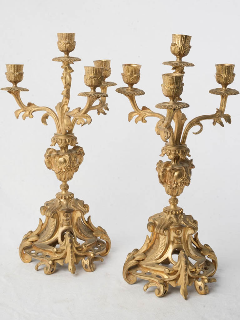 Ornate French style candlestick pair