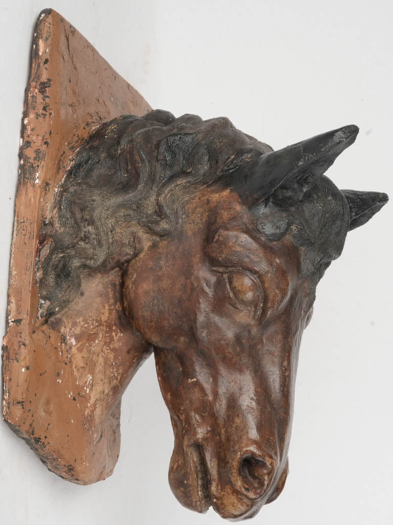 Handcrafted earthy horse head bust