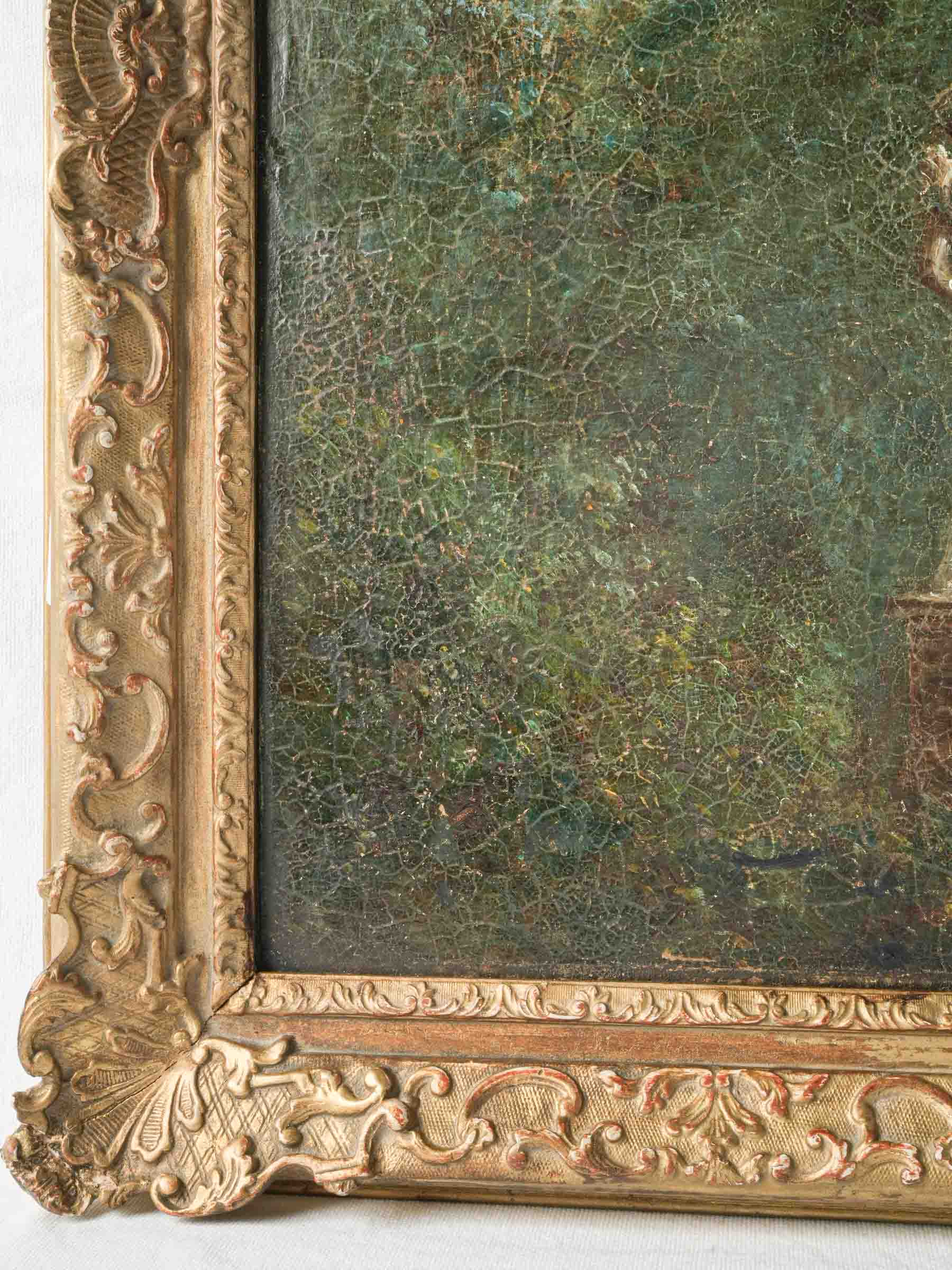 Historic wax seal landscape painting