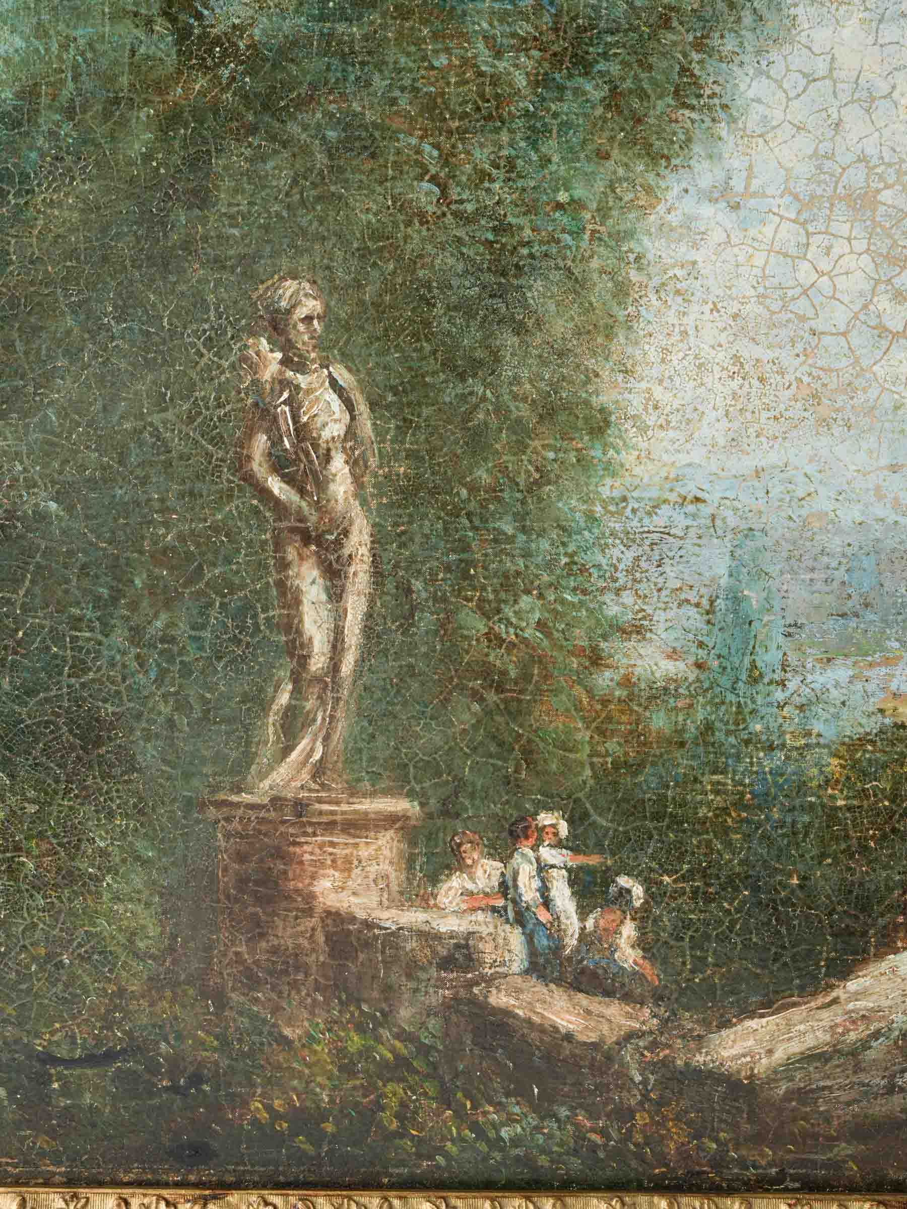 Elegant 19th-century park setting painting
