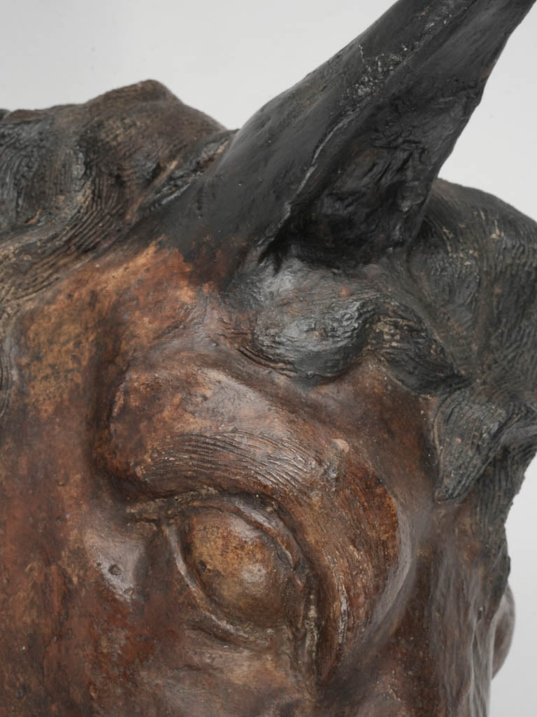 Historical rustic terracotta wall sculpture