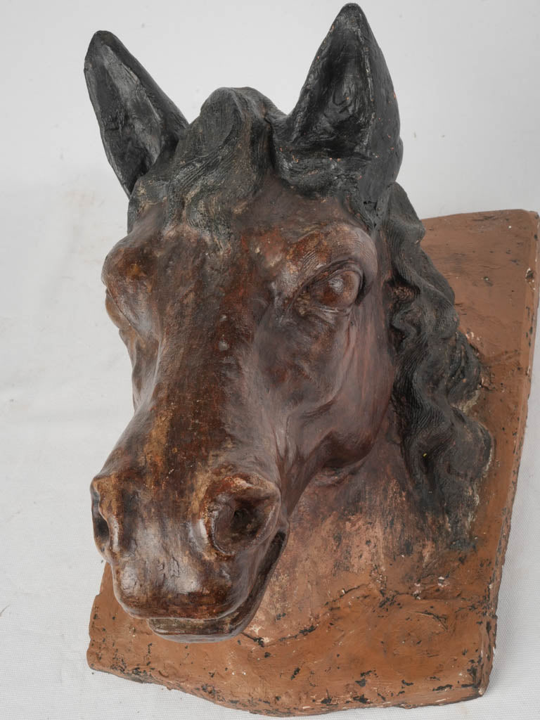 Detailed mid-century equestrian wall art