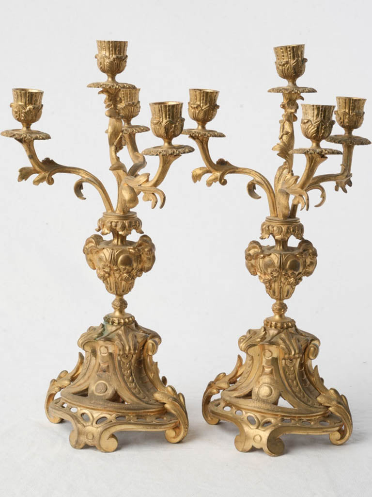 Elegant scrolling arm bronze holders