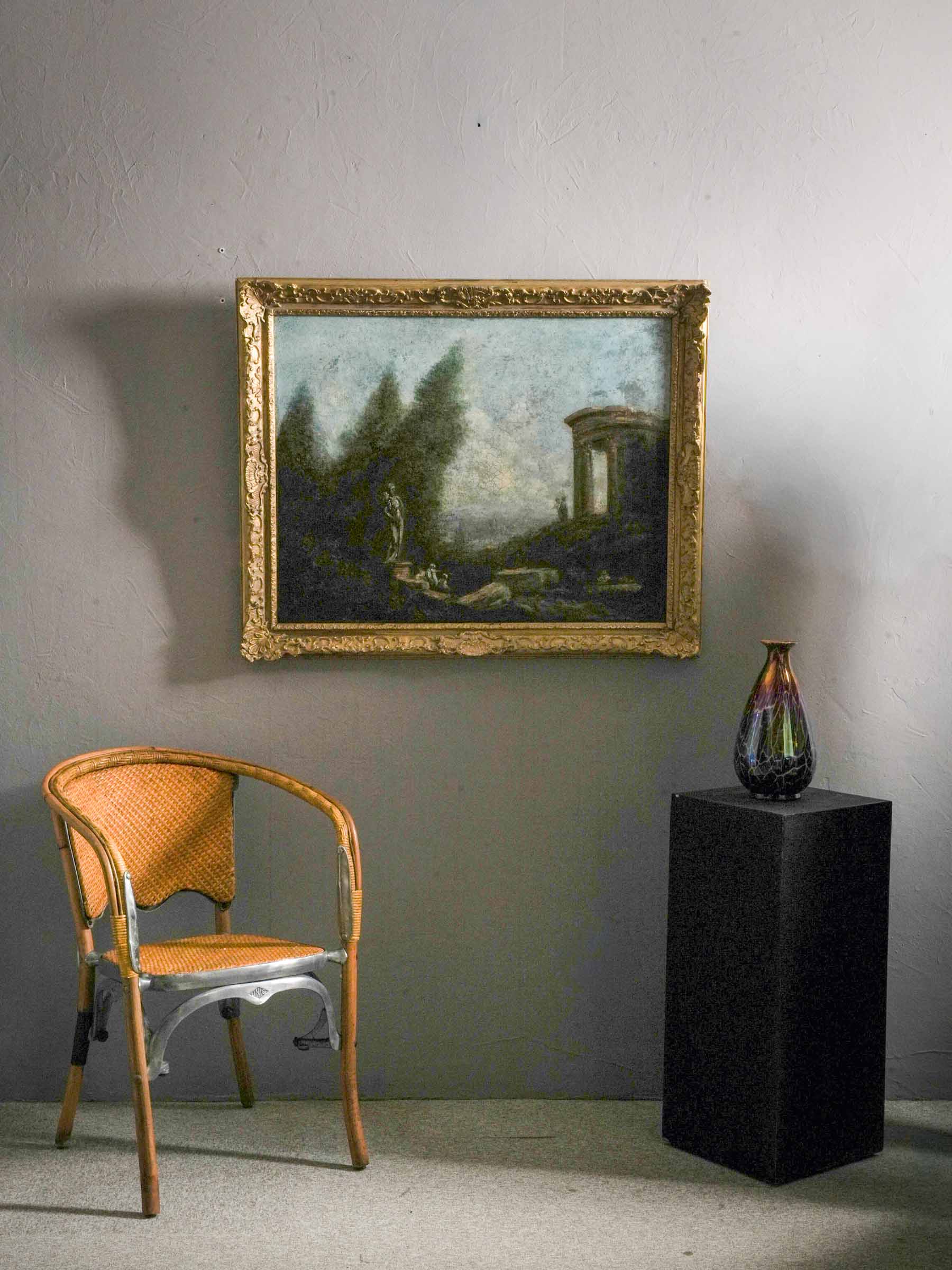 Antique romantic garden scene artwork